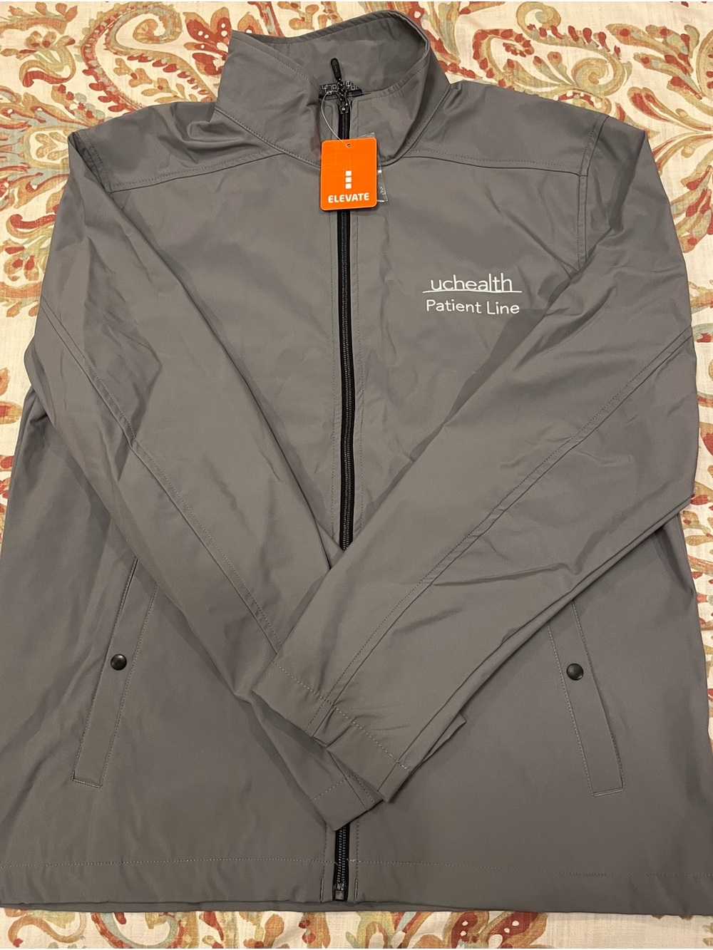 Elevate Men's Gray Soft-shell Windbreaker Jacket w/“UCHealth” Logo